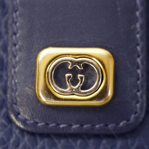 OLD Gucci  型押しレザー２つ折れ財布（青）