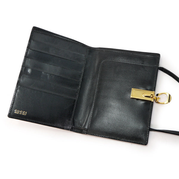 OLD Gucci 総革G金具ウォレットショルダー（黒）