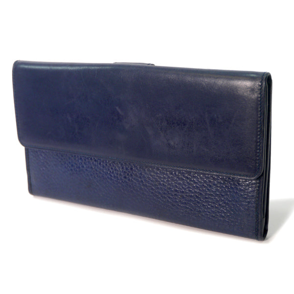 OLD Gucci  型押しレザー長財布（青）