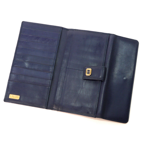 OLD Gucci  型押しレザー長財布（青）