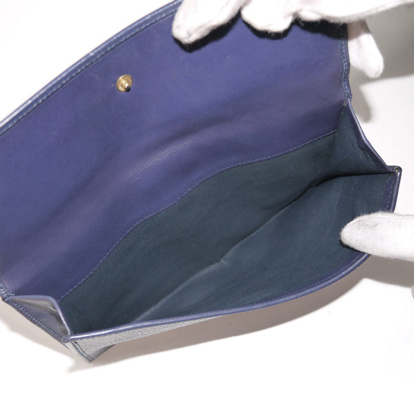 OLD Gucci  型押しレザー長財布（青）