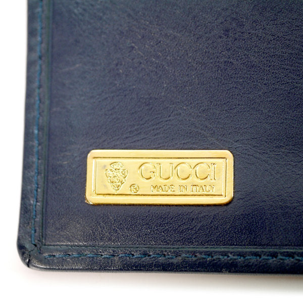 OLD Gucci  型押しレザー長財布（青）