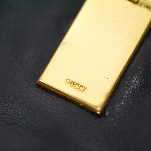 OLD Gucci  ＜訳あり＞ビット金具ハーフムーン財布（青）