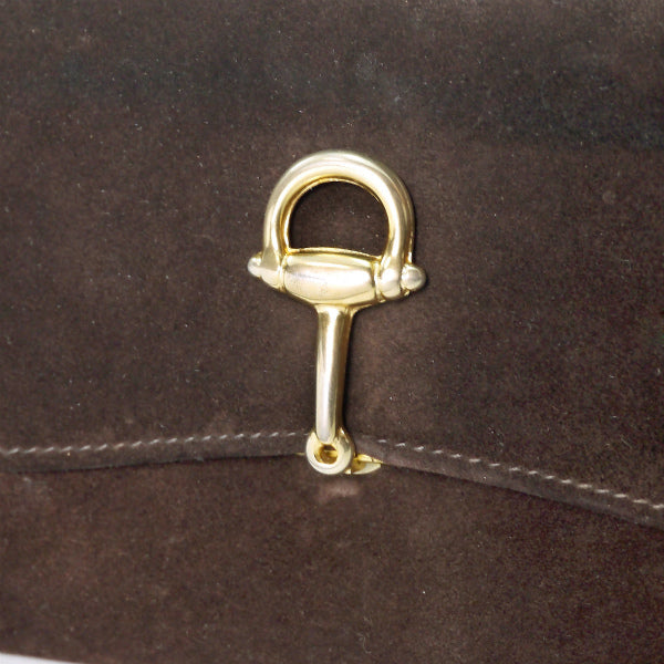 OLD Gucci　＜デットストック＞ビット金具長財布（濃茶/スエード）