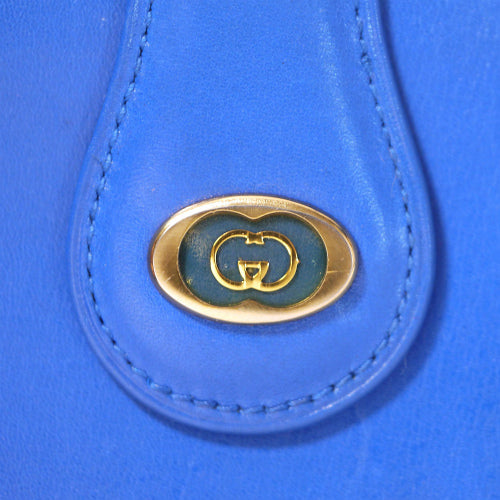 OLD Gucci　箱付き!総皮がま口長財布（コバルトブルー）