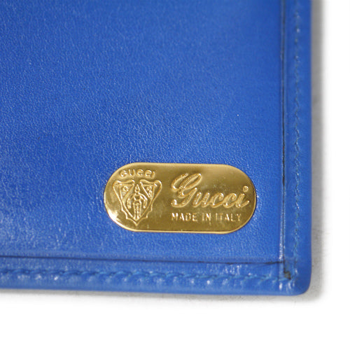 OLD Gucci　箱付き!総皮がま口長財布（コバルトブルー）