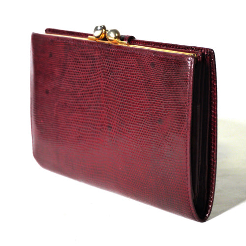 OLD Gucci 　リザード革２つ折れ財布（赤）