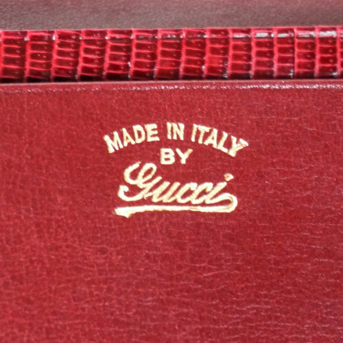 OLD Gucci 　リザード革２つ折れ財布（赤）