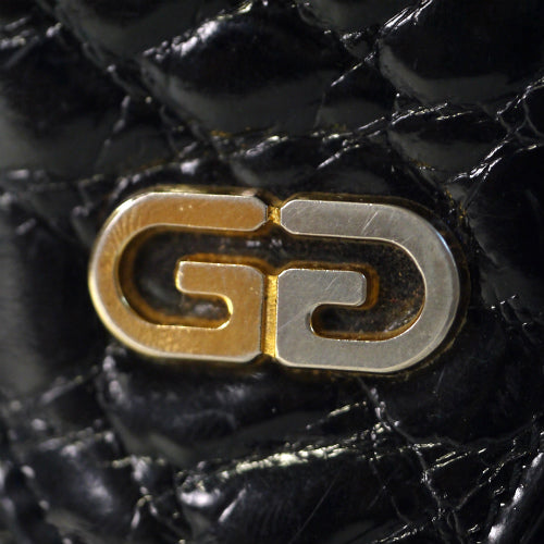 OLD Gucci　クロコダイルがま口長財布（黒）
