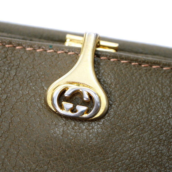OLD Gucci　総革２つ折れ財布（オリーブグリーン）