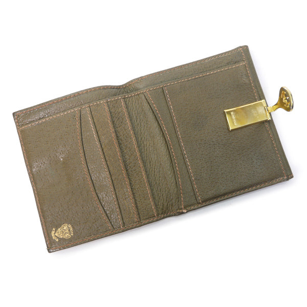 OLD Gucci　総革２つ折れ財布（オリーブグリーン）