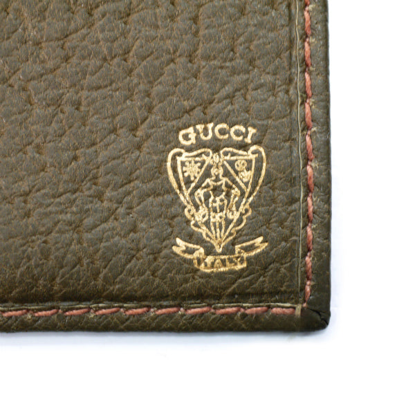 OLD Gucci　総革２つ折れ財布（オリーブグリーン）