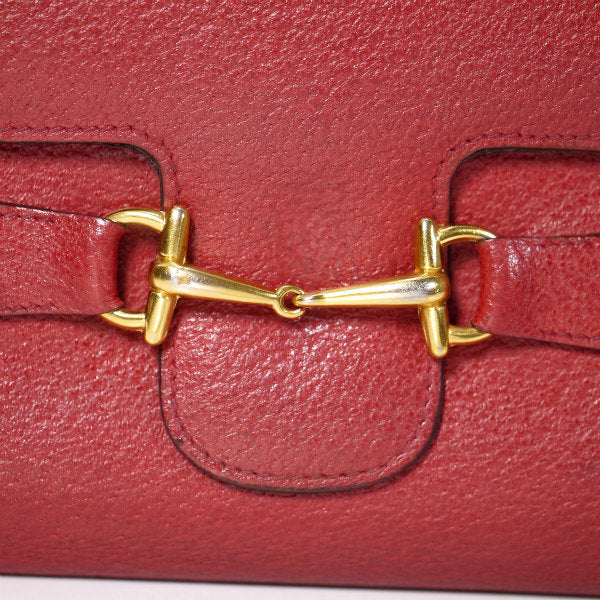 OLD Gucci ＜訳アリ＞ホースビット金具長財布（赤・総革）