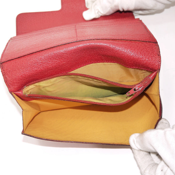 OLD Gucci ＜訳アリ＞ホースビット金具長財布（赤・総革）