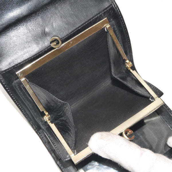 OLD Gucci マイクロGGジャガードがま口財布（黒）