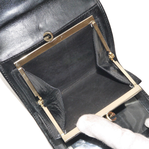 OLD Gucci マイクロGGジャガードがま口財布（黒）