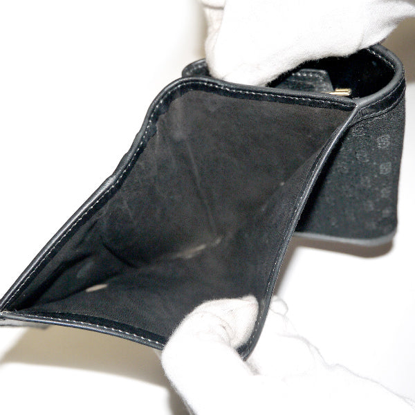 OLD Gucci マイクロGGジャガードがま口財布（黒）