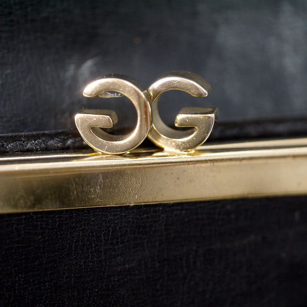 OLD Gucci マイクロGGジャガードがま口財布（黒）