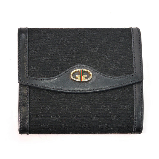 OLD Gucci マイクロGGジャガードがま口財布（黒）