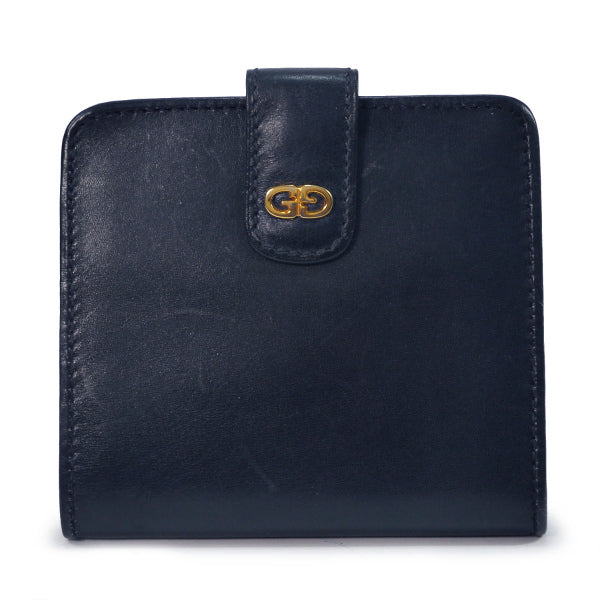 OLD Gucci  総革GGロゴ２つ折れ財布（濃紺）