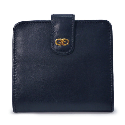 OLD Gucci  総革GGロゴ２つ折れ財布（濃紺）