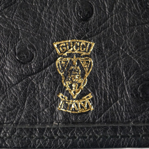 OLD Gucci オーストリッチ２つ折れ財布（黒）