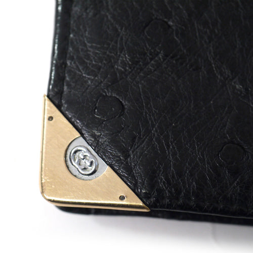 OLD Gucci オーストリッチ２つ折れ財布（黒）