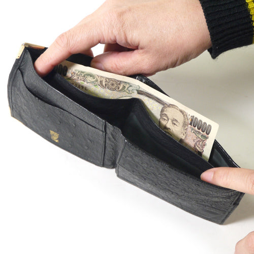 OLD Gucci オーストリッチ２つ折れ財布（黒）