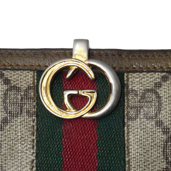 OLD Gucci GG留め具シェリー折財布（茶）