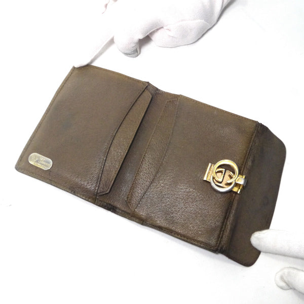 OLD Gucci GG留め具シェリー折財布（茶）