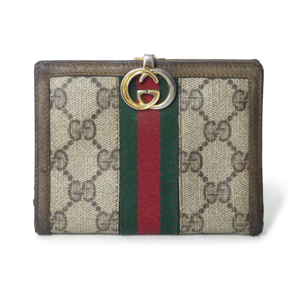OLD Gucci GG留め具シェリー折財布（茶）