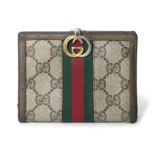 OLD Gucci GG留め具シェリー折財布（茶）