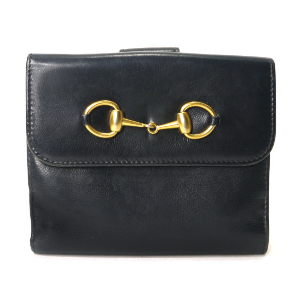 OLD Gucci　総革ホースビット折財布（黒）