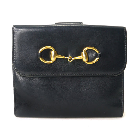 OLD Gucci　総革ホースビット折財布（黒）