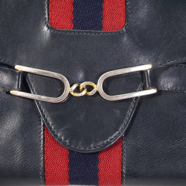 OLD Gucci シェリーライン長財布（総革・紺）