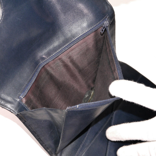 OLD Gucci シェリーライン長財布（総革・紺）