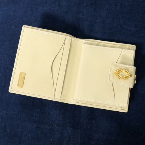 OLD Gucci　ロープデザイン金具財布（ライトベージュ）