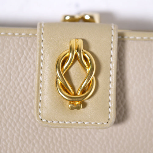 OLD Gucci　ロープデザイン金具財布（ライトベージュ）
