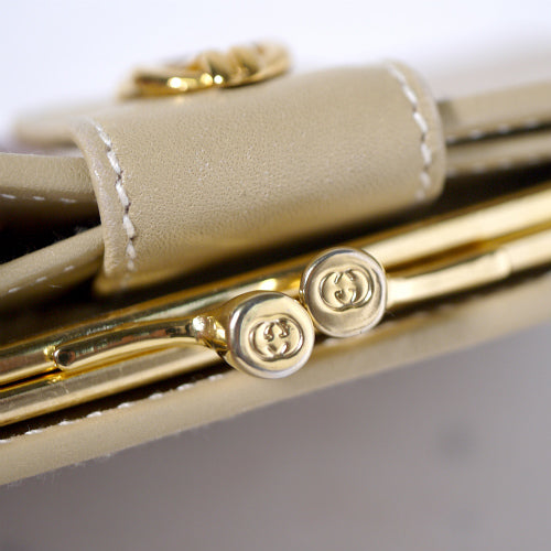 OLD Gucci　ロープデザイン金具財布（ライトベージュ）