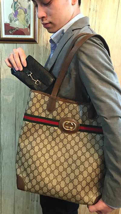 OLD Gucci オーストリッチがま口ホースビット金具財布(黒)