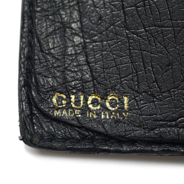 OLD Gucci オーストリッチがま口ホースビット金具財布(黒)