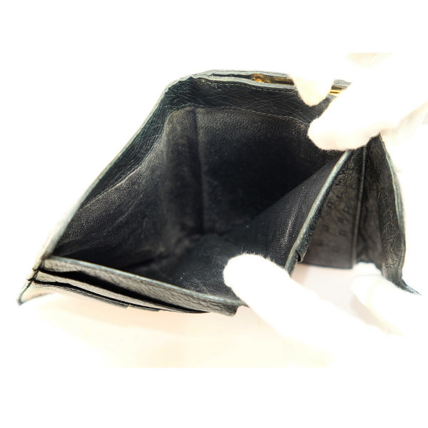 OLD Gucci オーストリッチがま口ホースビット金具財布(黒)