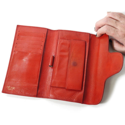 OLD CELINE  ＜訳アリ＞本革　長財布（赤）