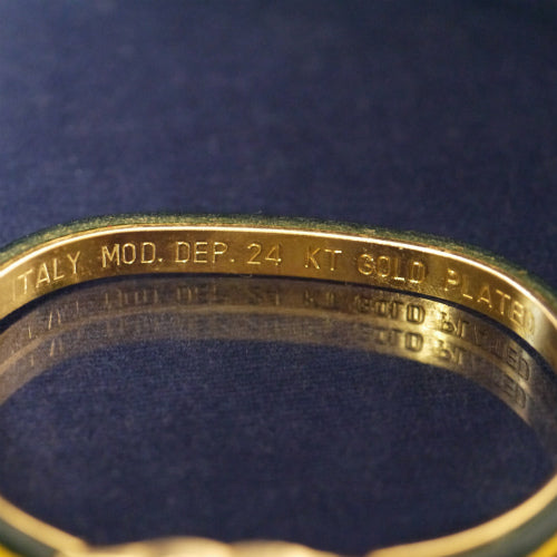 OLD Gucci 24金×革GGバングル（緑）