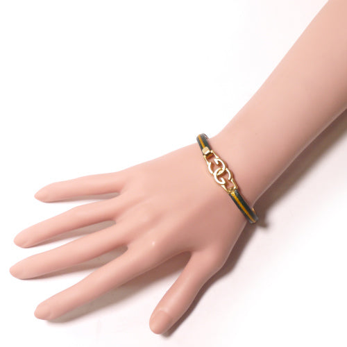 OLD Gucci 24金×革GGバングル（緑）