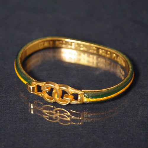 OLD Gucci 24金×革GGバングル（緑）