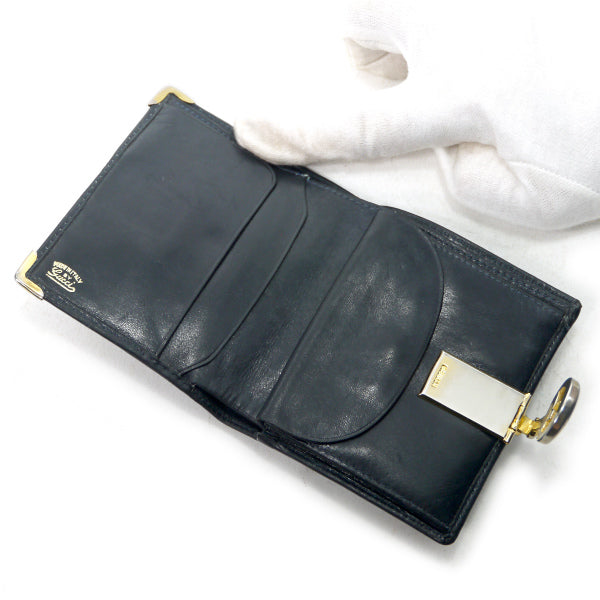 OLD Gucci  ビット金具２つ折れ財布（青・ジャガード）