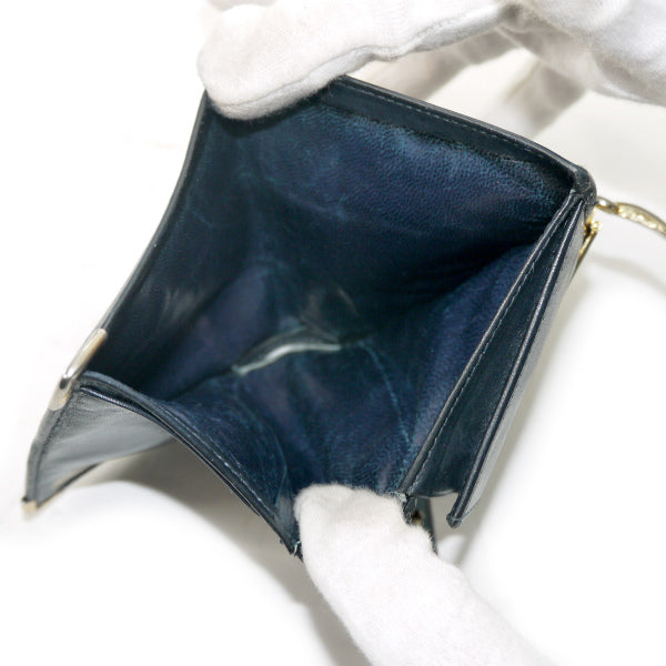 OLD Gucci  ビット金具２つ折れ財布（青・ジャガード）