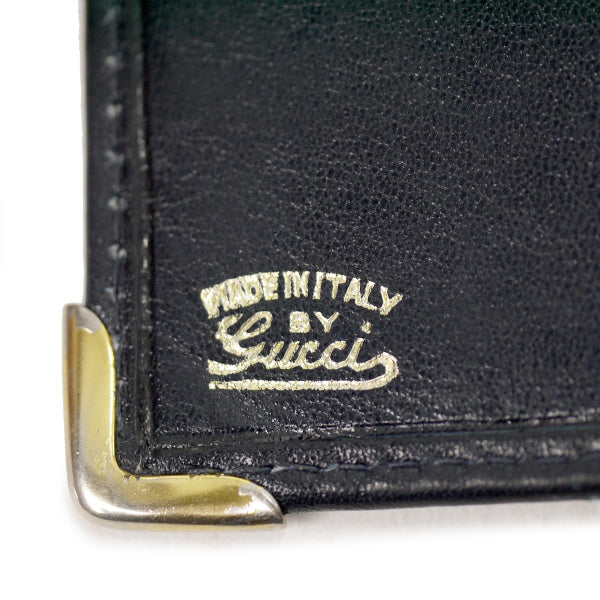 OLD Gucci  ビット金具２つ折れ財布（青・ジャガード）