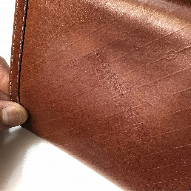 OLD Gucci マイクロ流れ星２つ折れ財布（茶・総革）